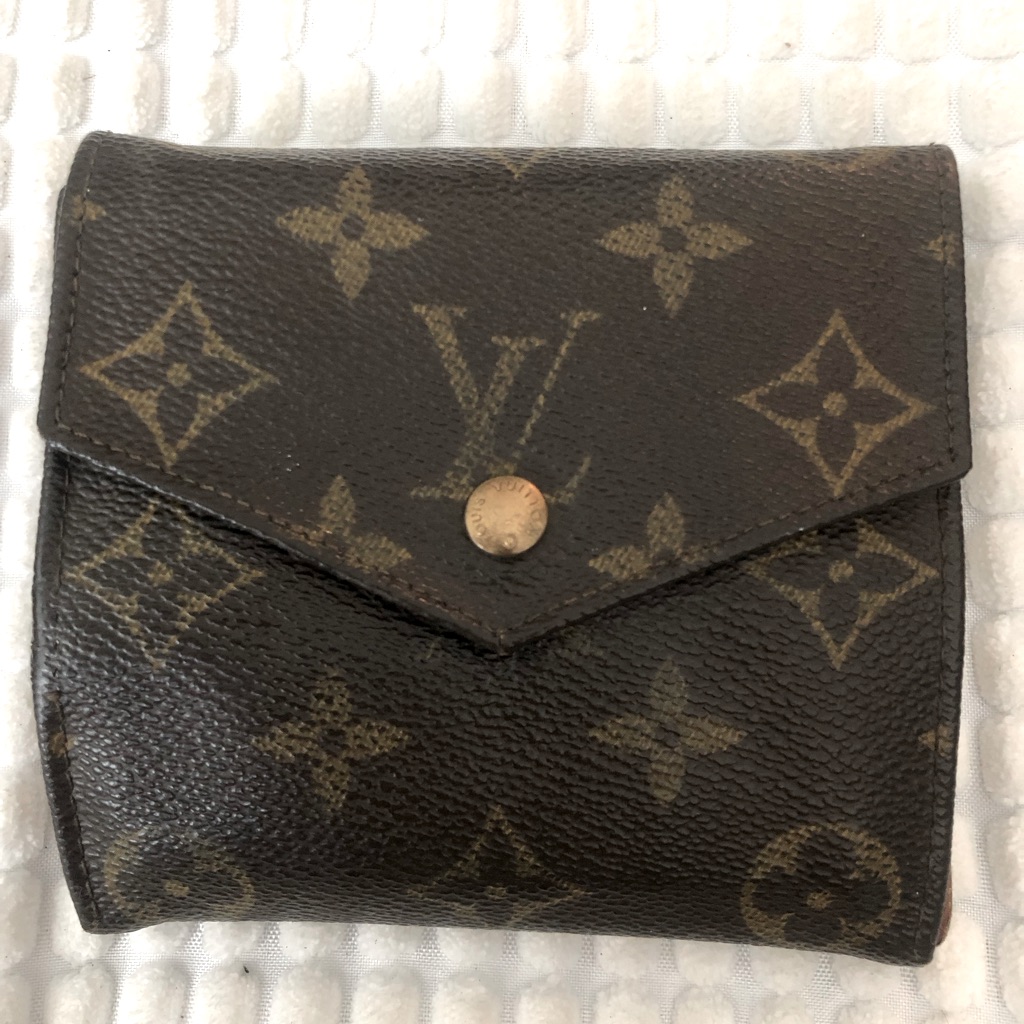 Louis Vuitton Dual Sided Snap Compact Wallet Brown Monogram